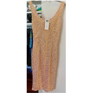 NWT French Connection Peach Shimmer Sequin dress